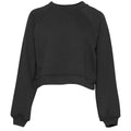 Dunkelgrau meliert - Front - Bella + Canvas - Kurzes Sweatshirt für Damen Raglanärmel