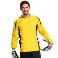 Zitrone-Schwarz - Front - SOLS Herren Maracana Fußball-Trikot - Fußball-T-Shirt- Torwart-Shirt, Langarm