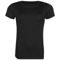 Pechschwarz - Front - Awdis - "Cool" T-Shirt recyceltes Material für Damen