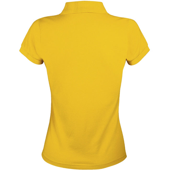 Goldgelb - Back - SOLS Prime Damen Pique Polo-Shirt, Kurzarm