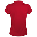 Rot - Back - SOLS Prime Damen Pique Polo-Shirt, Kurzarm