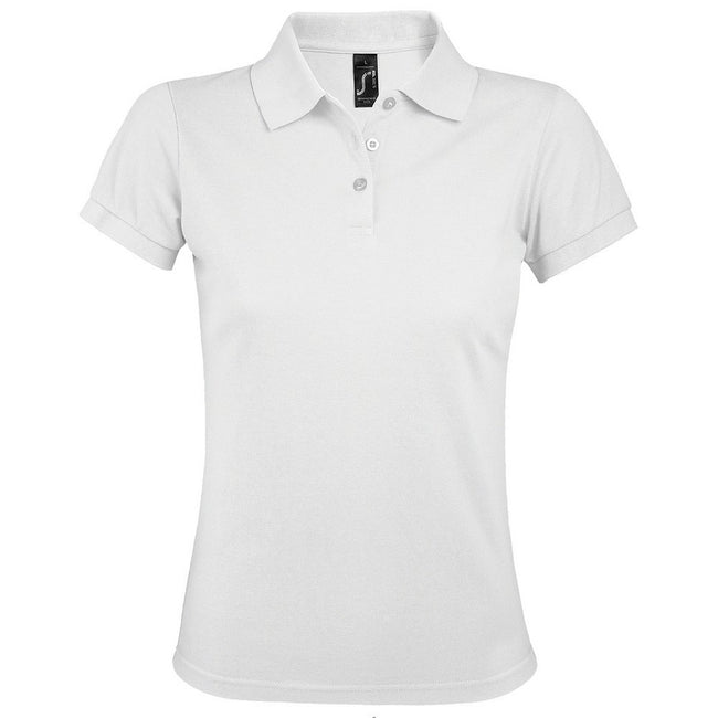 Weiß - Front - SOLS Prime Damen Pique Polo-Shirt, Kurzarm