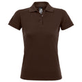 Schokolade - Front - SOLS Prime Damen Pique Polo-Shirt, Kurzarm