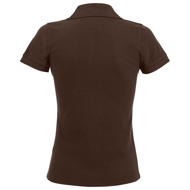 Schokolade - Back - SOLS Prime Damen Pique Polo-Shirt, Kurzarm