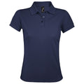 Dunkles Marineblau - Front - SOLS Prime Damen Pique Polo-Shirt, Kurzarm
