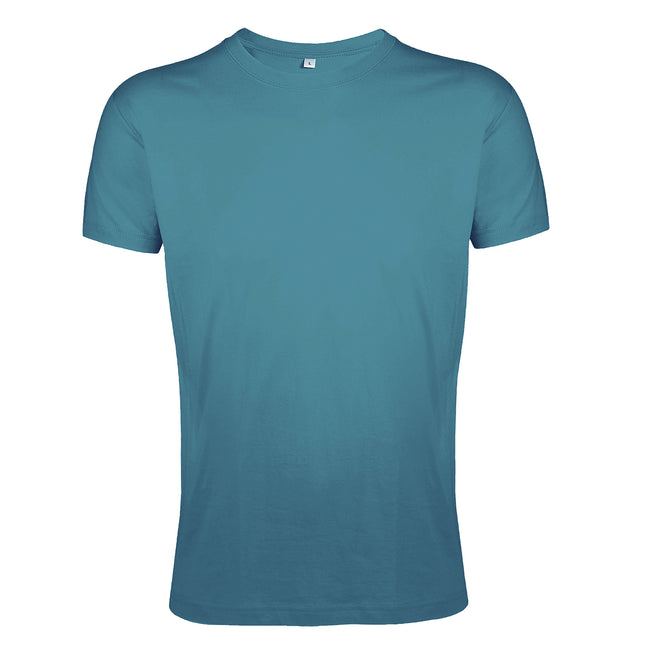 Entenblau - Front - SOLS Herren Regent Slim Fit T-Shirt, Kurzarm