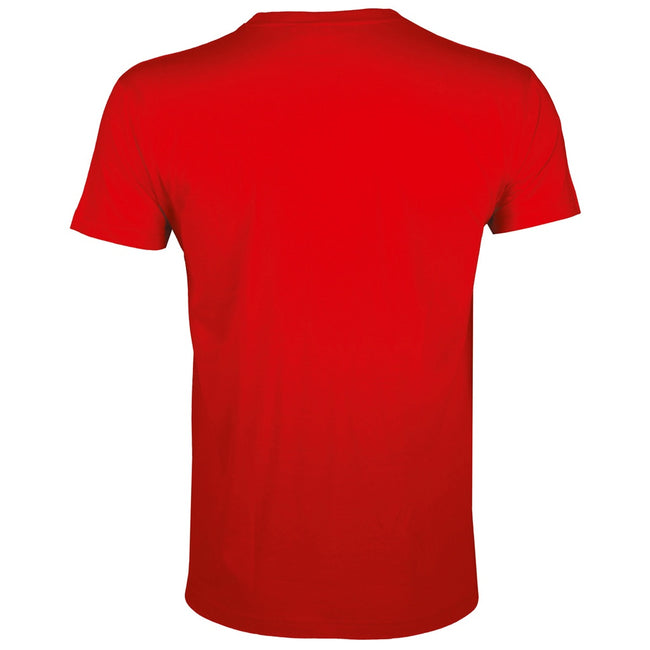 Rot - Back - SOLS Herren Regent Slim Fit T-Shirt, Kurzarm