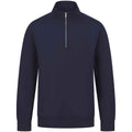 Marineblau - Front - Henbury - Sweatshirt mit kurzem Reißverschluss für Herren-Damen Unisex