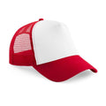 Rot-Weiß - Front - Beechfield - Trucker Cap für Kinder