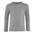 Grau meliert - Front - SOLS - "Imperial" T-Shirt für Kinder  Langärmlig