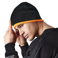 Schwarz-Fluoreszierendes Orange - Side - Beechfield - Mütze Zum Überziehen