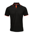 Schwarz-Orange - Front - Premier - "Coolchecker" Poloshirt für Herren