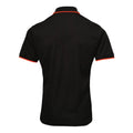 Schwarz-Orange - Back - Premier - "Coolchecker" Poloshirt für Herren