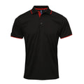 Schwarz-Rot - Front - Premier - "Coolchecker" Poloshirt für Herren