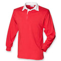 Rot-Weiß - Front - Front Row - "Classic" Rugby-Shirt für Herren  Langärmlig