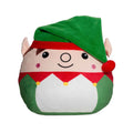 Grün - Front - Mumbles - weihnachtliches Design-Plüsch-Spielzeug "Squidgy", Elf