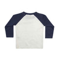 Weiß-Marineblau - Back - Larkwood - T-Shirt für Kinder - Baseball Langärmlig