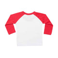 Weiß-Rot - Back - Larkwood - T-Shirt für Kinder - Baseball Langärmlig