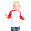 Weiß-Rot - Side - Larkwood - T-Shirt für Kinder - Baseball Langärmlig
