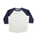 Weiß-Marineblau - Front - Larkwood - T-Shirt für Kinder - Baseball Langärmlig
