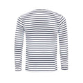 Weiß-Marineblau - Back - Premier - "Long John" T-Shirt für Herren  Krempelärmel