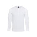 Weiß - Front - Premier - "Long John" T-Shirt für Herren  Krempelärmel