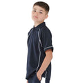 Marineblau-Weiß - Back - Finden & Hales - "Performance" Poloshirt Kontrastpaspel für Kinder