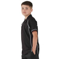 Schwarz-Weiß - Back - Finden & Hales - "Performance" Poloshirt Kontrastpaspel für Kinder