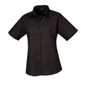 Schwarz - Front - Premier - Bluse für Damen  kurzärmlig