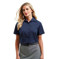 Marineblau - Back - Premier - Bluse für Damen  kurzärmlig
