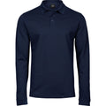 Marineblau - Front - Tee Jays - "Luxury" Poloshirt für Herren  Langärmlig