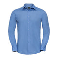 Business-Blau - Front - Russell Collection - Hemd für Herren  Langärmlig