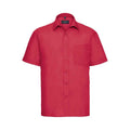 Rot - Front - Russell Collection - Formelles Hemd Pflegeleicht für Herren  kurzärmlig