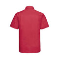 Rot - Back - Russell Collection - Formelles Hemd Pflegeleicht für Herren  kurzärmlig