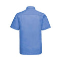 Business-Blau - Back - Russell Collection - Formelles Hemd Pflegeleicht für Herren  kurzärmlig