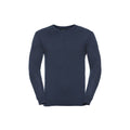 Dunkelblau - Front - Russell Collection - Sweatshirt V-Ausschnitt für Herren