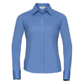Business-Blau - Front - Russell Collection - Formelles Hemd für Damen  Langärmlig