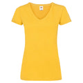 Sonnenblume - Front - Fruit of the Loom - T-Shirt V-Ausschnitt für Damen