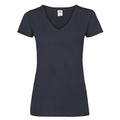 Marineblau - Front - Fruit of the Loom - T-Shirt V-Ausschnitt für Damen