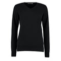 Schwarz - Front - Kustom Kit - "Arundel" Sweatshirt V-Ausschnitt für Damen