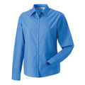 Business-Blau - Back - Russell Collection - Formelles Hemd Pflegeleicht für Damen  Langärmlig