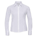 Weiß - Front - Russell Collection - Formelles Hemd für Damen  Langärmlig