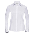 Weiß - Front - Russell Collection - Formelles Hemd für Damen  Langärmlig