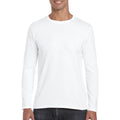 Weiß - Side - Gildan - T-Shirt für Herren-Damen Unisex  Langärmlig