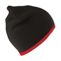 Schwarz-Rot - Front - Result - Mütze wendbar für Herren-Damen Unisex