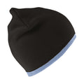 Schwarz-Himmelblau - Front - Result - Mütze wendbar für Herren-Damen Unisex