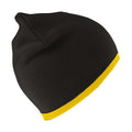 Schwarz-Gelb - Front - Result - Mütze wendbar für Herren-Damen Unisex