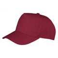 Burgunderrot - Front - Result Headwear - "Boston" Baseball-Mütze 5 Segmente für Kinder