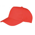 Rot - Front - Result Headwear - "Boston" Baseball-Mütze 5 Segmente für Kinder