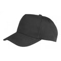 Schwarz - Front - Result Headwear - "Boston" Baseball-Mütze 5 Segmente für Kinder